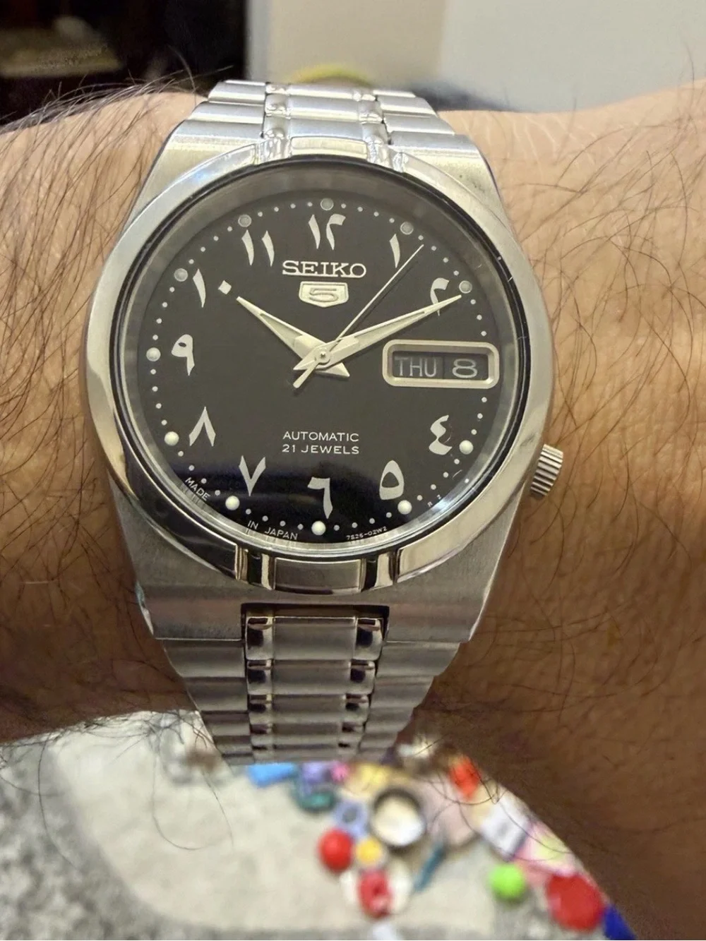 Seiko 5 SNK063J5 Automatic Arabic Dial Black Mens Watch 7S26-01H0 Made In Japan